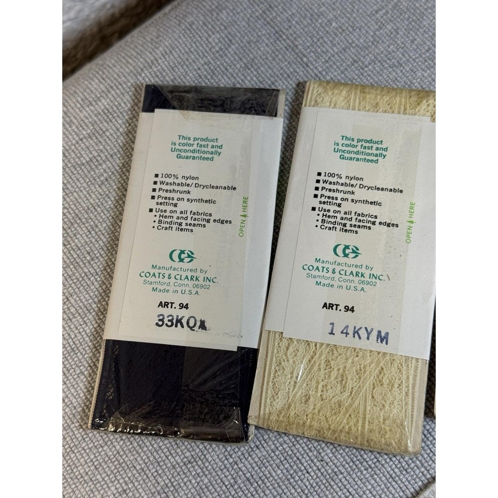Lot of 7 Vintage Coats & Clark Boiltex Stretch Lace Seam Binding 3yds Art‎ 94 - Picture 8 of 9